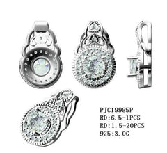 Platinum Semi Mount Pendant Setting Round RD 6.5mm Diamond Accent DHJ