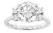 Platinum Semi Mount Ring Setting Round RD 10x10mm Diamond Accent DHJ