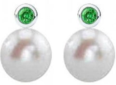 14K Gold Semi Mount Earrings Setting Round RD 8x8mm Diamond Accent DHJ