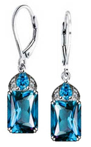 Platinum Semi Mount Earrings Setting Emerald OCT 8X6mm Diamond Accent DHJ