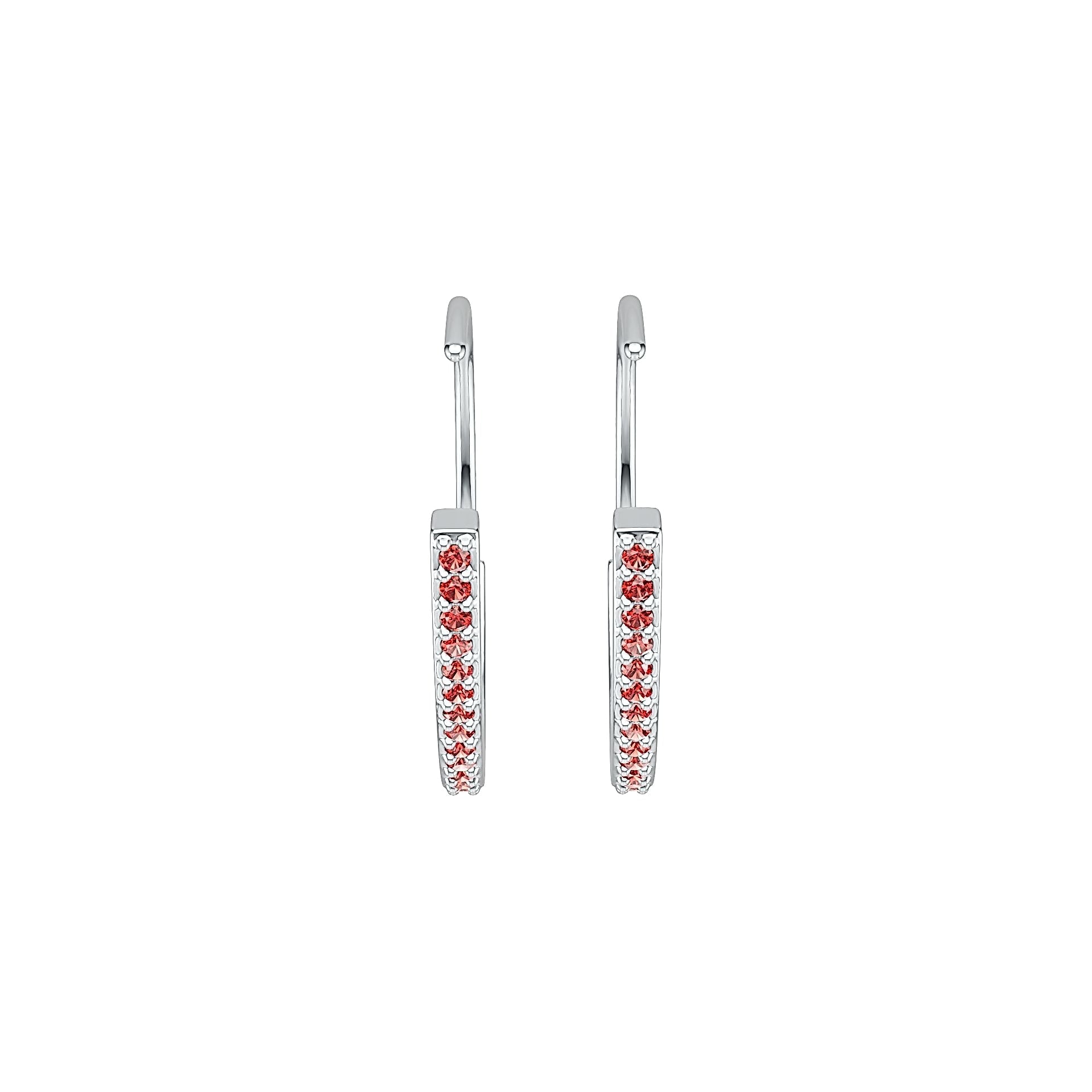 18K Gold Thin Hoop Earrings with or Moissanite Diamond Accent DHJ