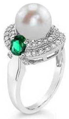 18K Gold Semi Mount Ring Setting Round RD 8x8mm Diamond Accent DHJ