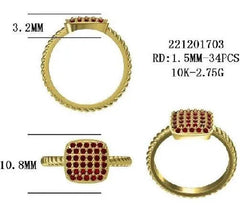 14K Gold Semi Mount Ring Setting Round RD 1.5mm Diamond Accent DHJ