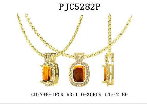 10K Gold Semi Mount Pendant Setting Cushion CU 7X5mm Halo Moissanite Accent DHJ
