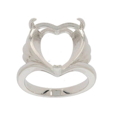 10K Gold Semi Mount Ring Setting Heart HT 15X15mm Crown 17969R Syzjewelry