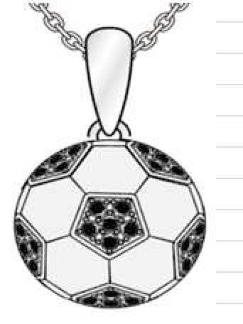 10K Gold Pendant with or Moissanite Soccer Ball Theme Moissanite Accent DHJ