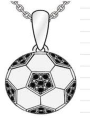 10K Gold Pendant with or Moissanite Soccer Ball Theme Moissanite Accent DHJ