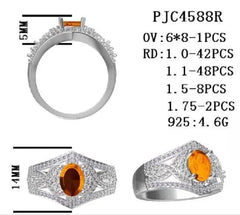 14K Gold Semi Mount Ring Setting Oval OV 8X6mm Diamond Accent DHJ