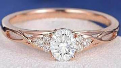 Platinum Semi Mount Ring Setting Oval OV 8X6mm Infinity Shank Diamond Accent DHJ