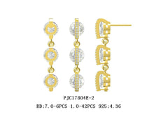 Platinum Semi Mount Earrings Setting Round RD 7x7mm Diamond Accent DHJ