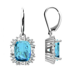 18K Gold Semi Mount Earrings Setting Cushion CU 10X8mm Diamond Accent DHJ
