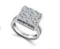 14K Gold Semi Mount Ring Setting Princess SQ 3.5X3.5mm Diamond Accent DHJ