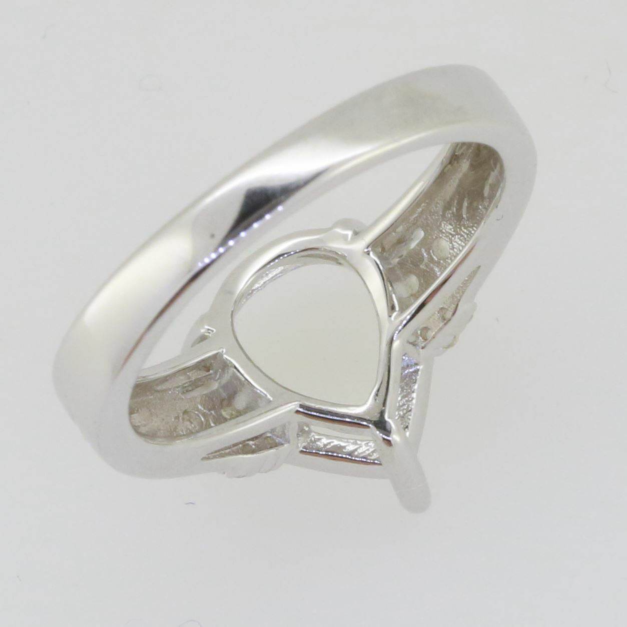 14K Gold Semi Mount Ring Setting Pear PE 11X9mm Diamond Accent Syzjewelry