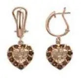 18K Gold Semi Mount Earrings Setting Heart HT 5.5X5.5mm Diamond Accent DHJ