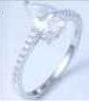 18K Gold Semi Mount Ring Setting Pear PE 9X6mm with Diamond Accent DHJ