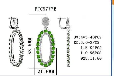 10K Gold Semi Mount Earrings Setting Oval OV 4X3mm Moissanite Accent DHJ