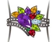 18K Gold Semi Mount Ring Setting Pear PE 9x6mm Diamond Accent DHJ