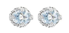 Platinum Semi Mount Earrings Setting Round RD 6x6mm DHJ