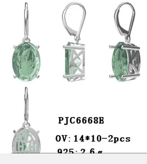 Platinum Semi Mount Earrings Setting Oval OV 12X10mm DHJ