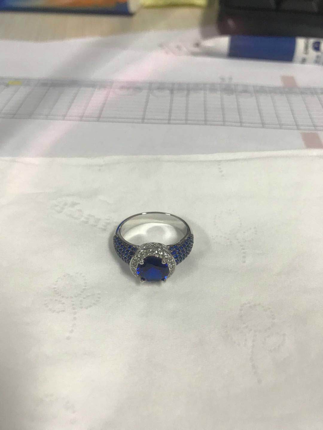 18K Gold Semi Mount Ring Setting Round RD 8x8mm Diamond Accent DHJ