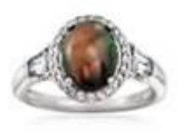 14K Gold Semi Mount Ring Setting Oval OV 9X7mm BG 5X4mm Cabochon Diamond Accent DHJ