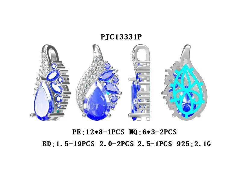 18K Gold Semi Mount Pendant Setting Pear PE 12X8mm MQ 6X3mm Diamond Accent DHJ