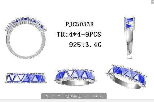 14K Gold Semi Mount Ring Setting Trillion TR 4X4mm DHJ