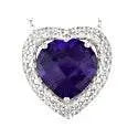 Platinum Semi Mount Pendant Setting Heart HT 12X12mm Diamond Accent DHJ