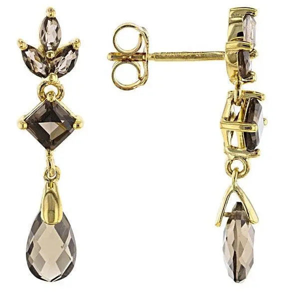 10K Gold Semi Mount Earrings Setting Pear PE 8X5mm SQ 4X4mm DHJ