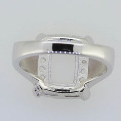 10K Gold Semi Mount Ring Setting Cushion CU 9x7mm 7738R Moissanite Accent Syzjewelry