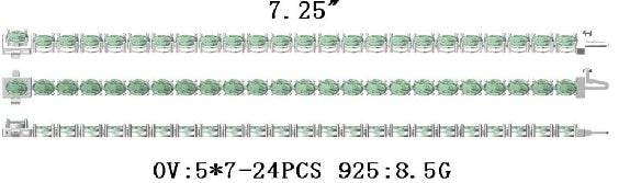 Platinum Semi Mount Bracelet Setting Oval OV 7X5mm DHJ