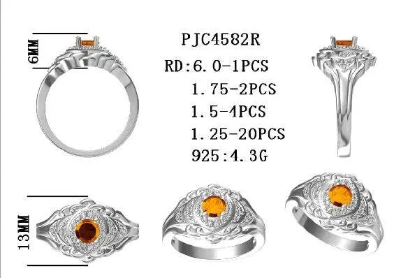 18K Gold Semi Mount Ring Setting Round RD 5x5mm Diamond Accent DHJ