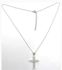 Platinum Semi Mount Pendant Setting Round RD 4x4mm Cross Theme Diamond Accent DHJ