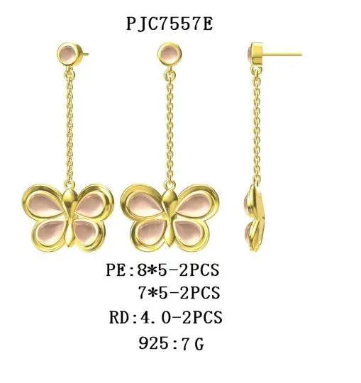 18K Gold Semi Mount Earrings Setting Pear PE 8X5mm PE 7X5mm RD 4x4mm Cabochon DHJ