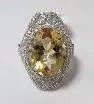 10K Gold Semi Mount Ring Setting Oval OV 17X12mm with White Topaz Moissanite Accent DHJ