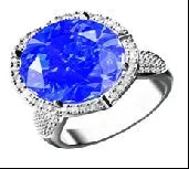 18K Gold Semi Mount Ring Setting Round RD 15x15mm with White Topaz Diamond Accent DHJ