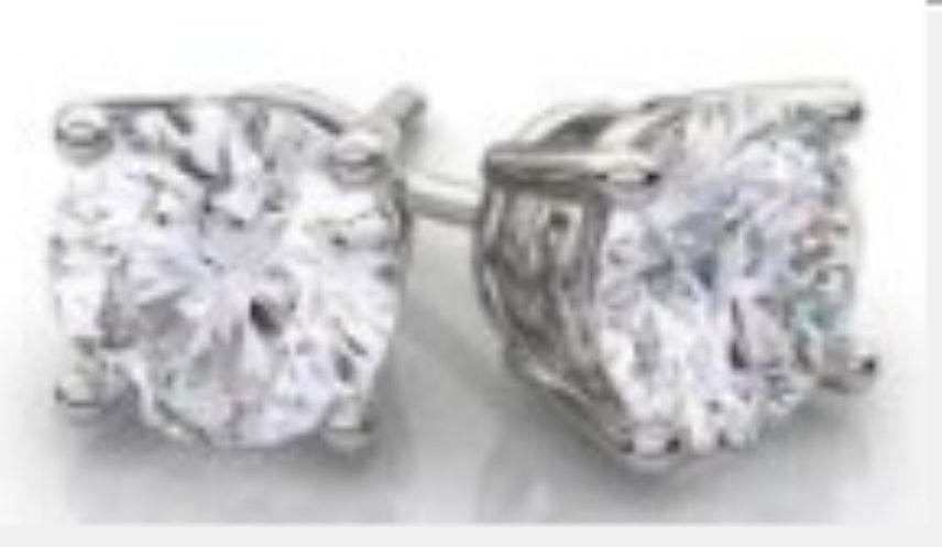 Platinum Semi Mount Earrings Setting Round RD 5x5mm DHJ