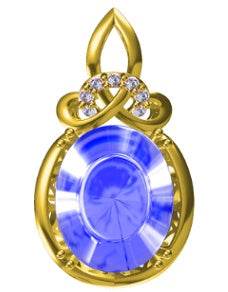 14K Gold Semi Mount Pendant Setting Oval OV 10X8mm Diamond Accent DHJ