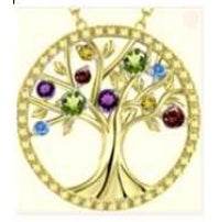 18K Gold Semi Mount Pendant Setting Round RD 4mm 3mm 2mm Tree Of Life Theme DHJ