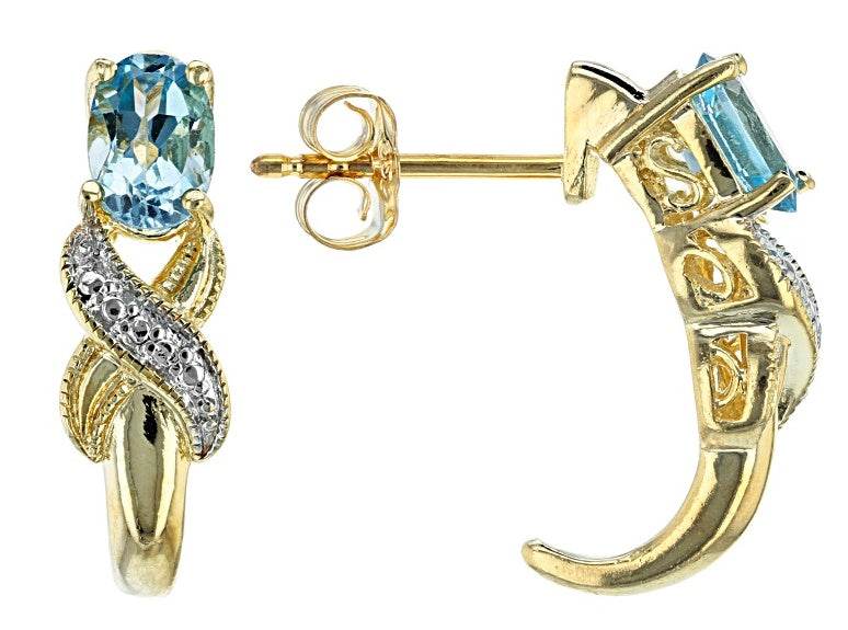 10K Gold Semi Mount Earrings Setting Oval OV 9X7mm Moissanite Accent DHJ