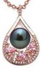 18K Gold Semi Mount Pendant Setting Round RD 8.5mm Diamond Accent DHJ