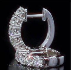 Platinum Semi Mount Earrings Setting Round RD 4x4mm DHJ