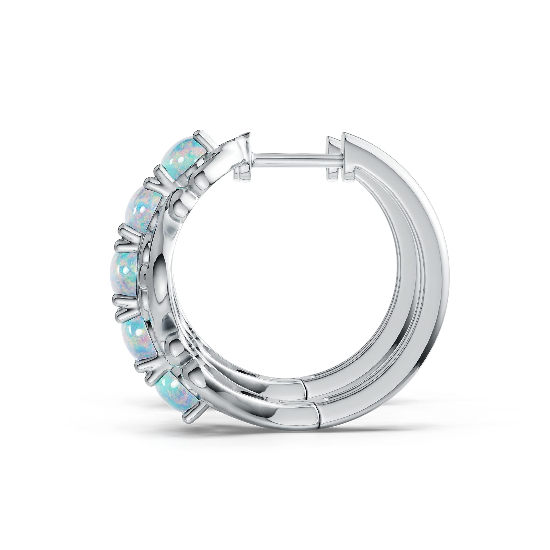 Platinum Semi Mount Earrings Setting Oval OV 6X4mm Cabochon DHJ