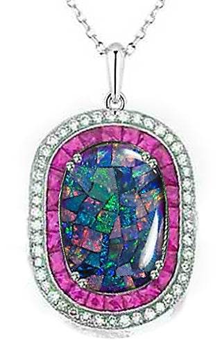 14K Gold Semi Mount Pendant Setting Cushion CU 14X10mm Cabochon Diamond Accent DHJ