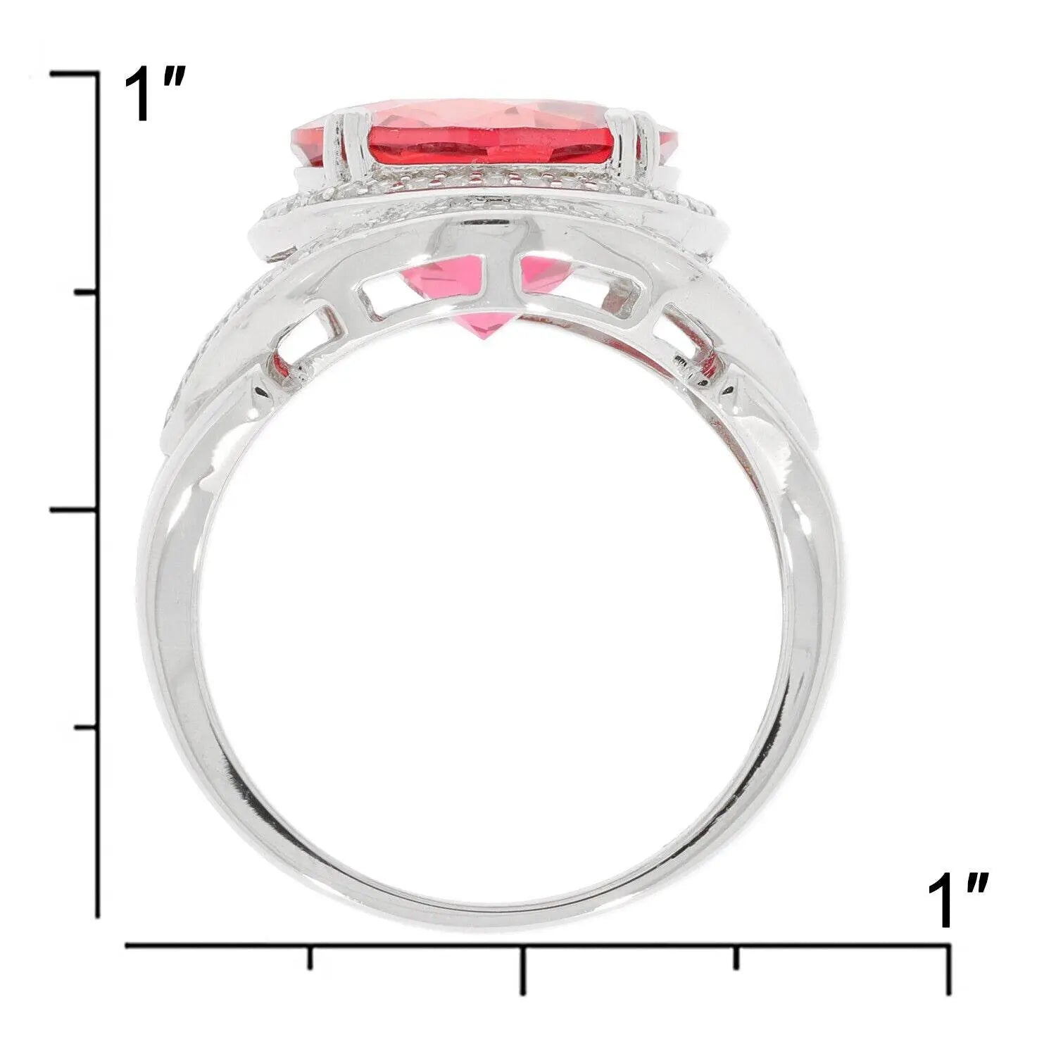 18K Gold Semi Mount Ring Setting Round RD 12x12mm Halo Split Shank Diamond Accent DHJ