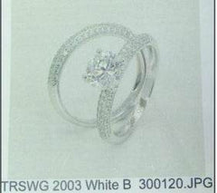 Platinum Semi Mount Ring Setting Round RD 7X7mm Engagement Ring Set Diamond Accent DHJ