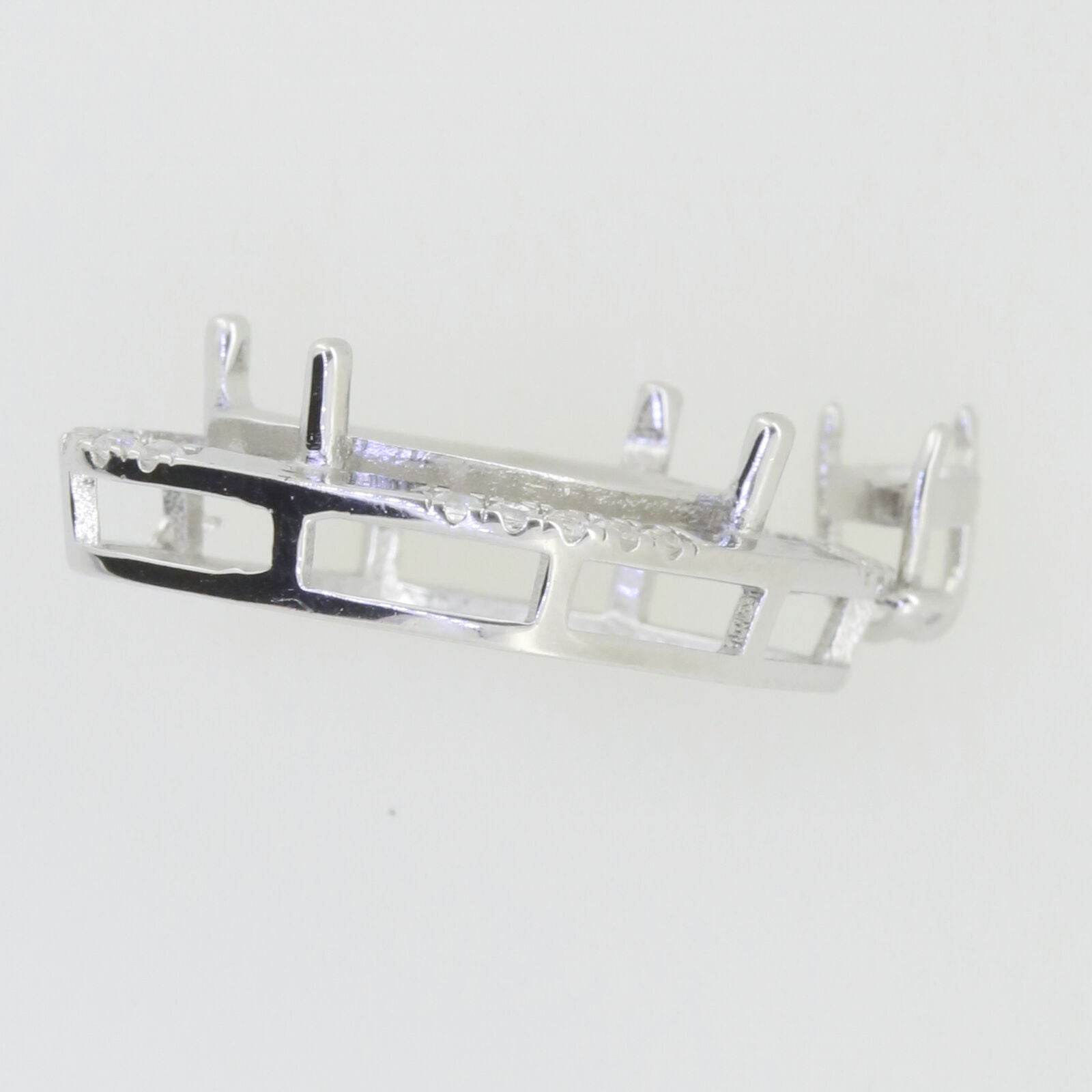 Platinum Semi Mount Pendant Setting Oval OV 16x12mm PE 6x4mm Diamond Accent Syzjewelry