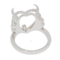 Platinum Semi Mount Ring Setting Heart HT 15X15mm Crown 17969R Syzjewelry