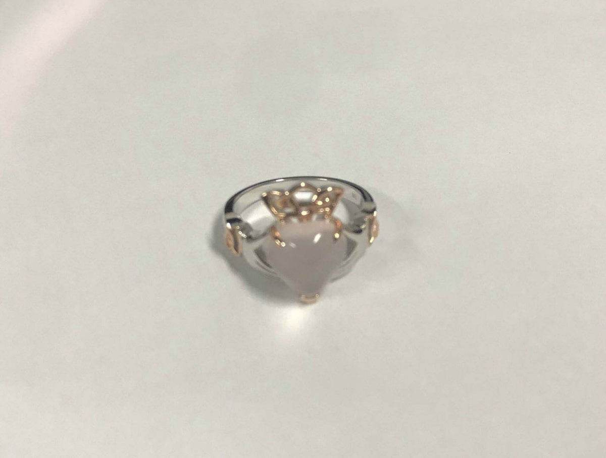 14K Gold Semi Mount Ring Setting Heart HT 10X10mm Celtic Knot Claddagh Ring Cabochon DHJ