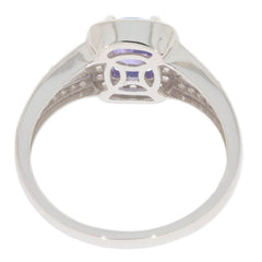 Platinum Semi Mount Ring Setting Cushion CU 7x5mm Halo Split Shank Diamond Accent Syzjewelry